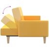 vidaXL Dvivietė sofa-lova, geltonos spalvos, audinys