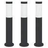 vidaXL &Scaron;viestuvai stulpeliams, 3 vnt., 50 cm, nerūdijantis plienas, IP44