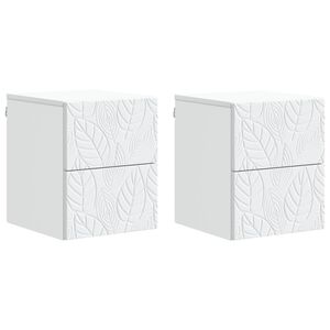 vidaXL Sieninis naktinis staliukas 2 vnt. Balta 34,5 x 33 x 40 cm