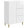 vidaXL Kabalas Itin blizgi balta 66 x 34,5 x 90 cm Apdirbta mediena