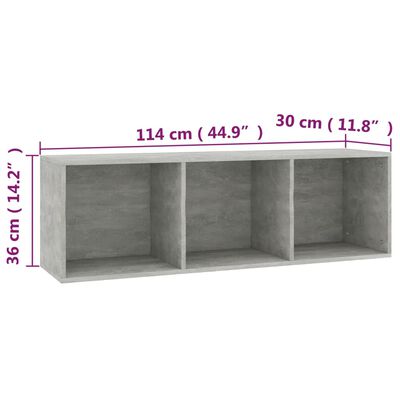 vidaXL Spintelė knygoms/TV, betono, 36x30x114cm, apdirbta mediena