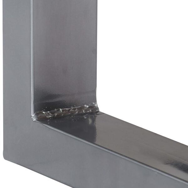 vidaXL Konsolinis staliukas, 115x35x76cm, akac. med. masyv. ir geležis