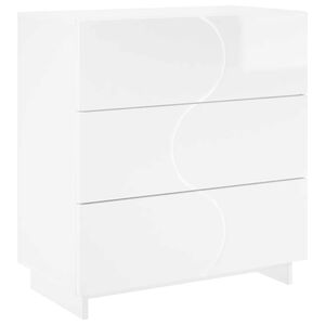 vidaXL Komoda Itin blizgi balta 70 x 38 x 75 cm Apdirbta mediena