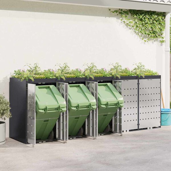 vidaXL Rato konteinerių laikymas 3 konteineriams 340 x 77.5 x 115.5 cm