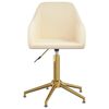 vidaXL Pasukamos valgomojo kėdės, 6vnt., kreminės spalvos, aksomas