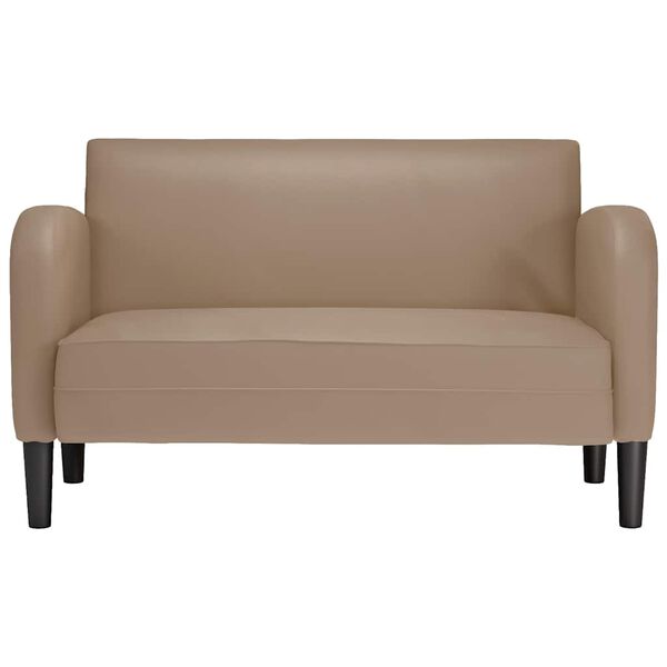 vidaXL Loveseat sofa, kapučino spalvos, 110cm, dirbtinė oda