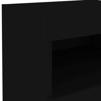 vidaXL Naktinė spintelė su LED lemputėmis, juodos spalvos, 50x40x45cm