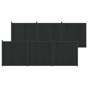 vidaXL Tvoros plok&scaron;tė 6 vnt. 1055 x 186,5 cm WPC ir aliuminis Juoda