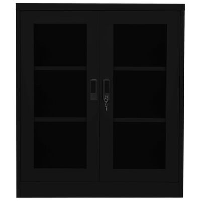 vidaXL Biuro spintelė, juodos spalvos, 90x40x105cm, plienas