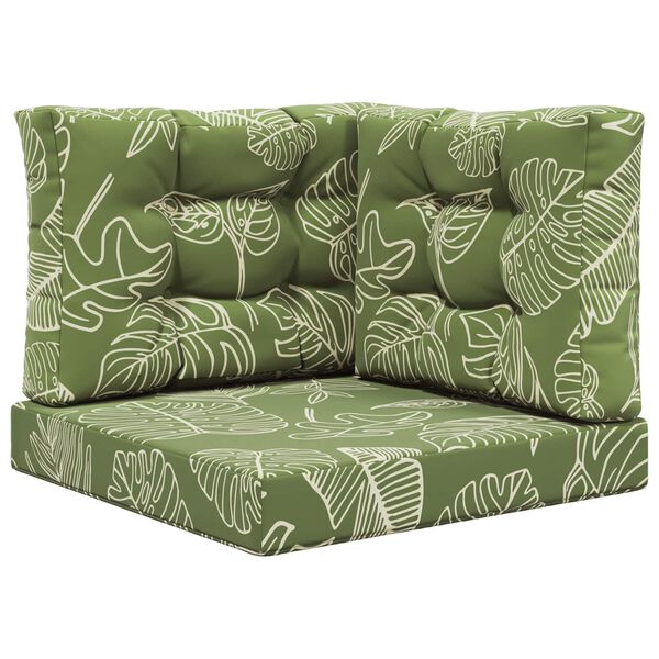 vidaXL Lauko sofa pagalvėlė 3 pcs Lapų dizainas Poliesteris