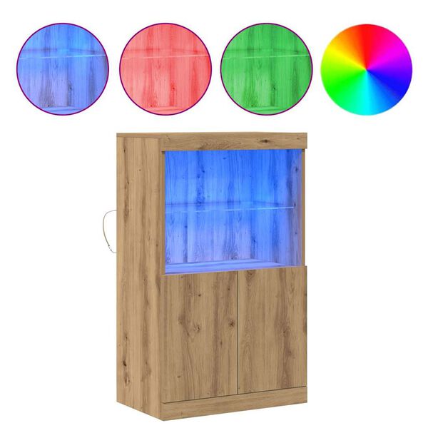 vidaXL LED Bufetas Ruda 60 x 37 x 100 cm Apdirbta mediena