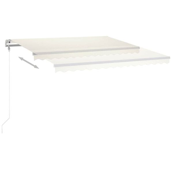 vidaXL Automatinė markizė su LED/vėjo jutikliu, kreminė, 400x300cm