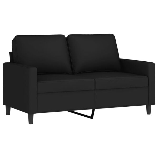 vidaXL Dvivietė sofa, juodos spalvos, 120cm, aksomas