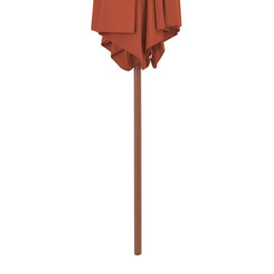 vidaXL Lauko skėtis su mediniu stulpu, terakota spalvos, 270 cm