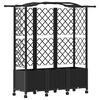 vidaXL Pakeltas lovas su trelėmis ir stogu Juoda 163 x 40 x 144 cm PP