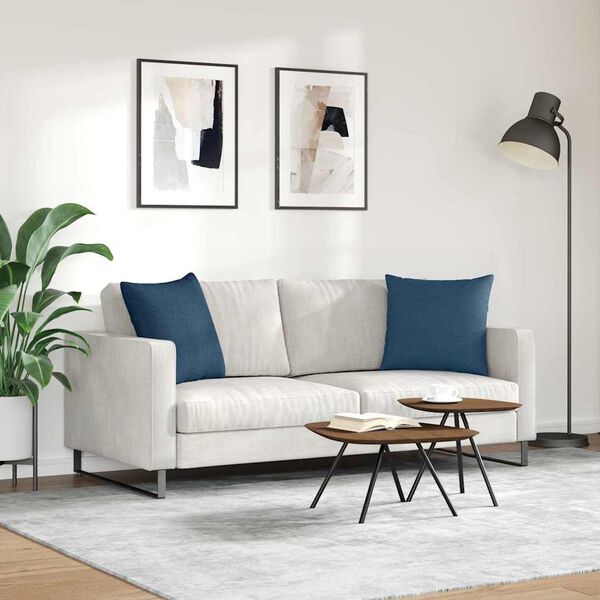 vidaXL Sofa Pagalvės 2 pcs Mėlyna 50 x 50 cm audinys