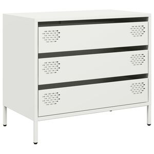 vidaXL &Scaron;oninė spintelė, balta, 68x39x58,5cm, &scaron;altai valcuotas plienas