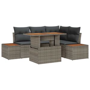 vidaXL Sodo valgomojo komplektas su pagalve 5 pcs Pilka ir ruda
