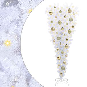 vidaXL Dirbtinė Kalėdų eglutė su 150 LED Balta 120 cm PVC ir Plienas