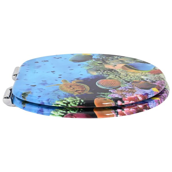 vidaXL Mink&scaron;tai užsidarantis tualeto dangtis Gili jūros mėlyna