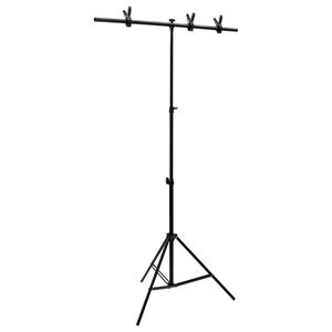 vidaXL Stovas fonui, juodos spalvos, 91x60x(70&ndash;200)cm, T formos