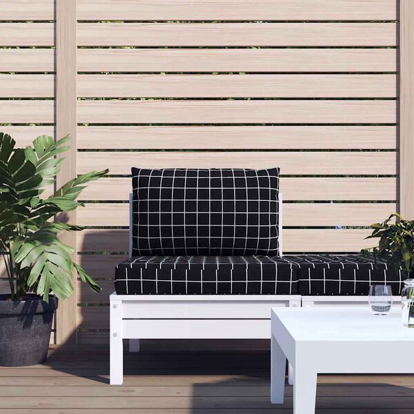 vidaXL Palečių pagalvėlės, 2vnt., oksfordo audinys, juodi langeliai