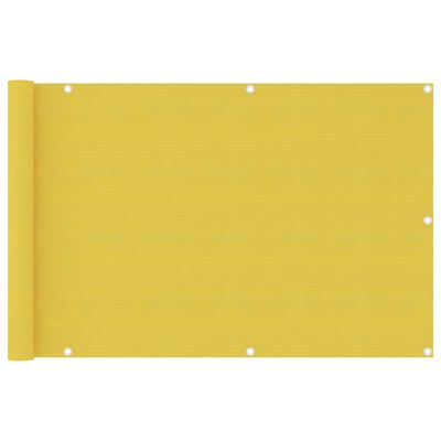 vidaXL Balkono pertvara, geltonos spalvos, 90x400cm, HDPE