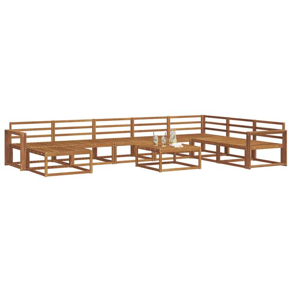 vidaXL Lauko sofos komplektas 9 pcs Natūrali Kietos akacijos mediena