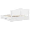 vidaXL Lovos rėmas su stalčių Balta 200 x 200 cm Inžinerinė mediena