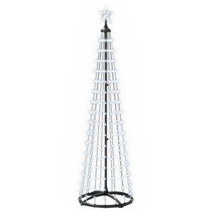 vidaXL LED kūginė kalėdinė eglutė 180 cm 250 LED &Scaron;alta balta Plienas