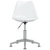 vidaXL Pasukamos valgomojo kėdės, 4vnt., baltos spalvos, dirbtinė oda