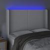 vidaXL Galvūgalis su LED, baltos spalvos, 147x16x118/128 cm