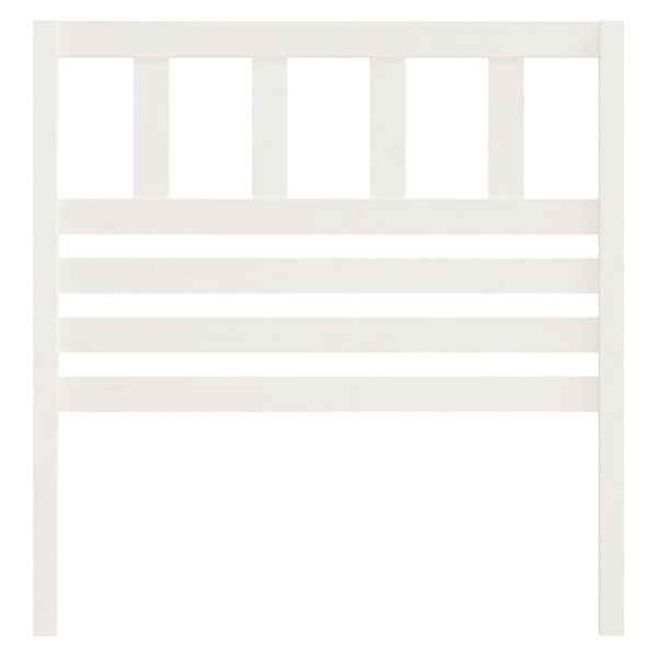 vidaXL Lovos galvūgalis, baltas, 81x4x100cm, pu&scaron;ies medienos masyvas