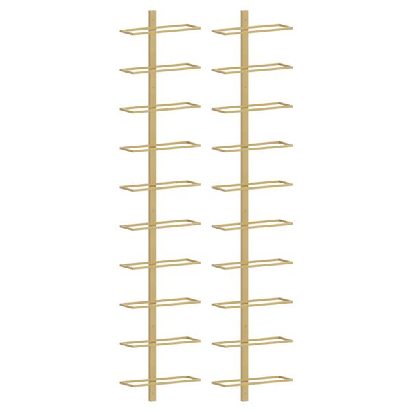 vidaXL Prie sienos montuojami vyno laikikliai, 2vnt., aukso, metalas