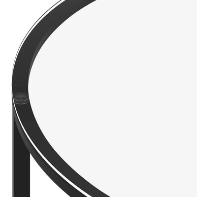 vidaXL Arbatos staliukas, juodas ir marmuro, 70cm, grūdintas stiklas