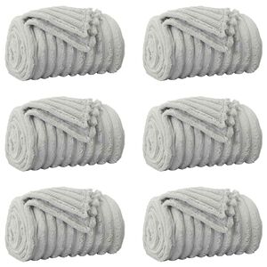 vidaXL Mesti antklodės 6 vnt. Pilka 150 x 130 cm 2.85 kg Flysas
