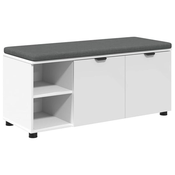 vidaXL Koridoriaus suolas su pagalve Baltas 100 x 38 x 46 cm