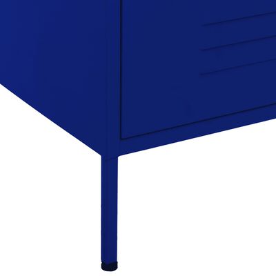 vidaXL Komoda su stalčiais, tamsiai mėlyna, 80x35x101,5cm, plienas