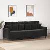 vidaXL Trivietė sofa, juodos spalvos, 180cm, aksomas