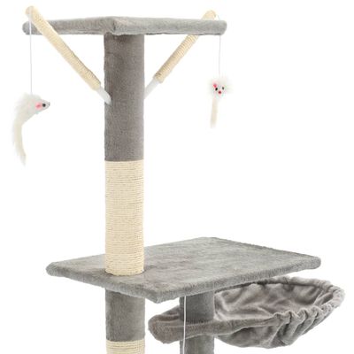 vidaXL Draskyklė katėms su stov. iš sizalio, 230-250cm, pilkos spalvos