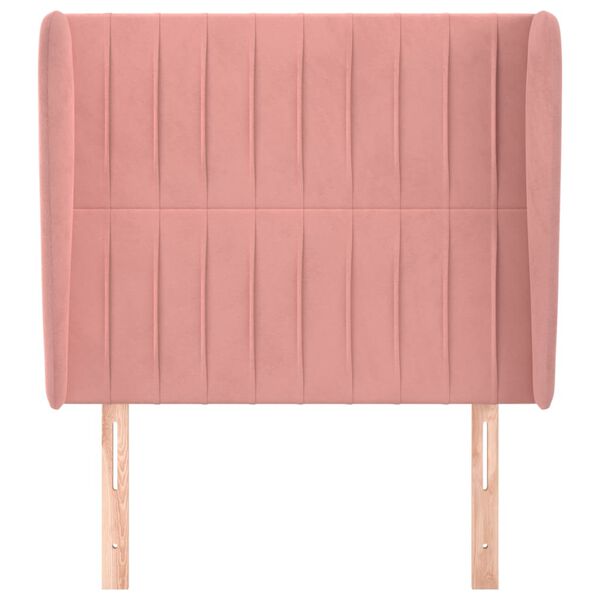 vidaXL Galvūgalis su auselėmis, rožinis, 103x23x118/128cm, aksomas