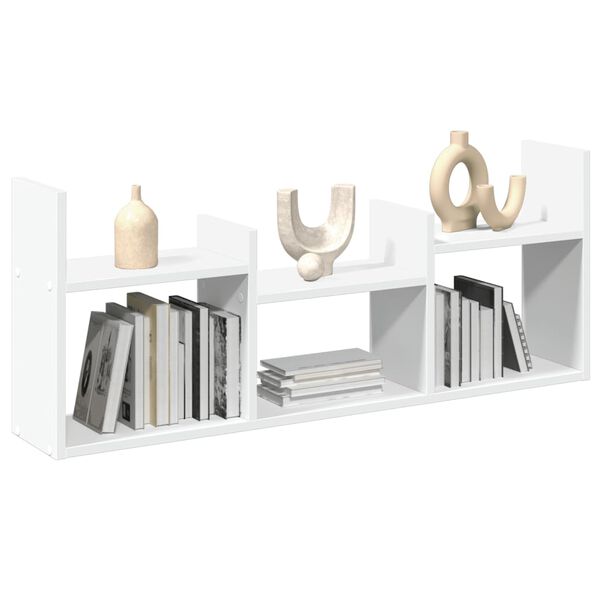 vidaXL Sieninė spintelė, baltos spalvos, 100x18x40cm, apdirbta mediena