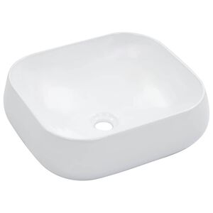 vidaXL Praustuvas, baltos spalvos, 44,5x39,5x14,5 cm, keramika