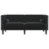 vidaXL Dvivietė chesterfield sofa su pagalvėlėmis, juoda, aksomas