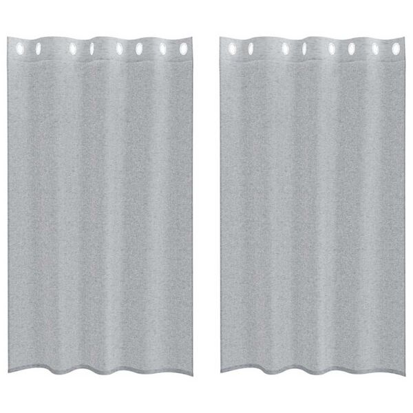 vidaXL Voile Užuolaida 2 pcs Tamsiai pilka 175 x 140 cm Poliesteris