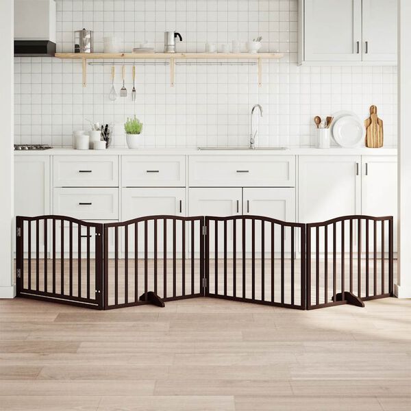 vidaXL Varteliai &scaron;unims su durimis, 4 segmentai, rudi, 320cm, tuopa