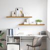 vidaXL Sieninė lentyna 2 pcs Smėlio 120 x 23,5 x 4 cm Apdirbta mediena