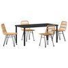 vidaXL Sodo valgomojo komplektas 5 pcs Ruda