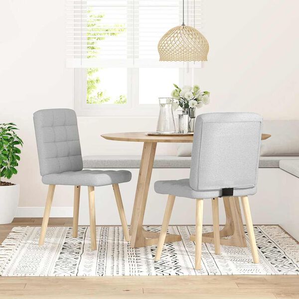 vidaXL Valgomojo kėdės, 2vnt., pilkos spalvos, audinys