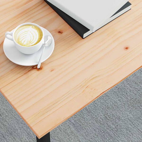 vidaXL Kavos staliukas Natūrali 80 x 80 x 45 cm Kietos pu&scaron;ies mediena